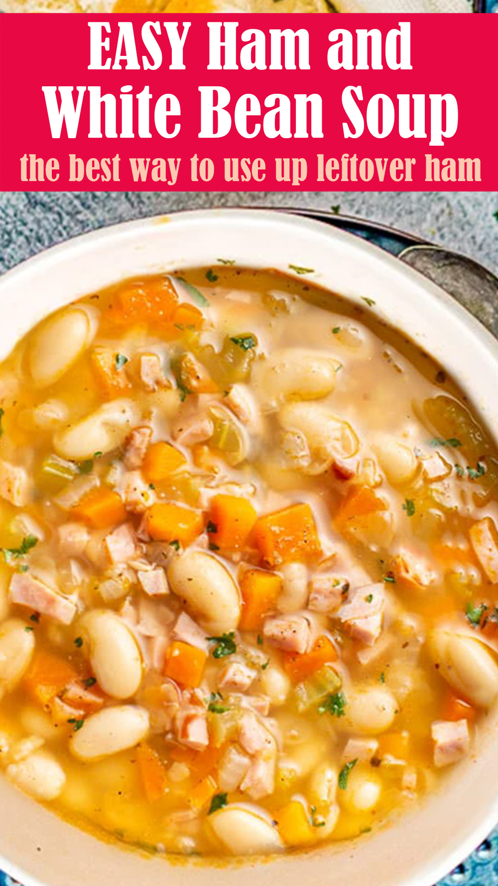 EASY Ham and White Bean Soup