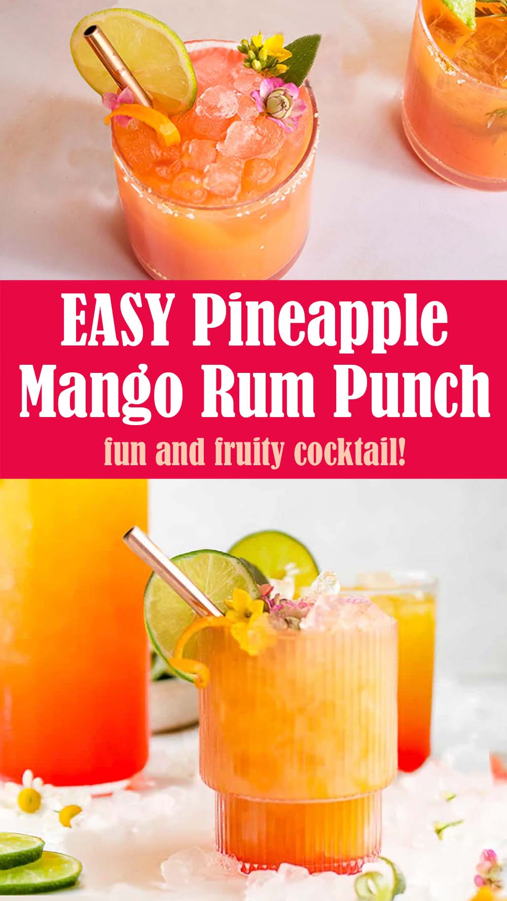 EASY Pineapple Mango Rum Punch
