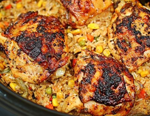 Slow Cooker Chicken and Rice Recipe with VIDEO