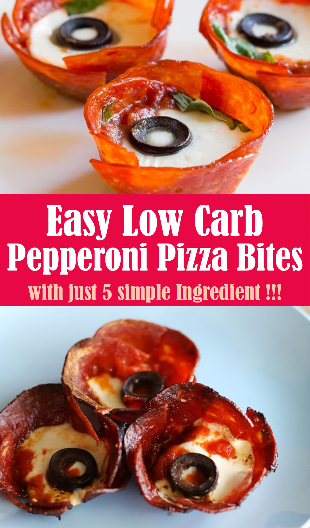 Easy Low Carb Pepperoni Pizza Bites Recipe