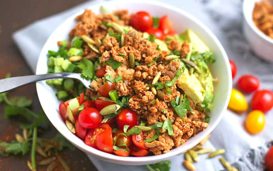 Healthy Ground Turkey Taco Salad Bowls