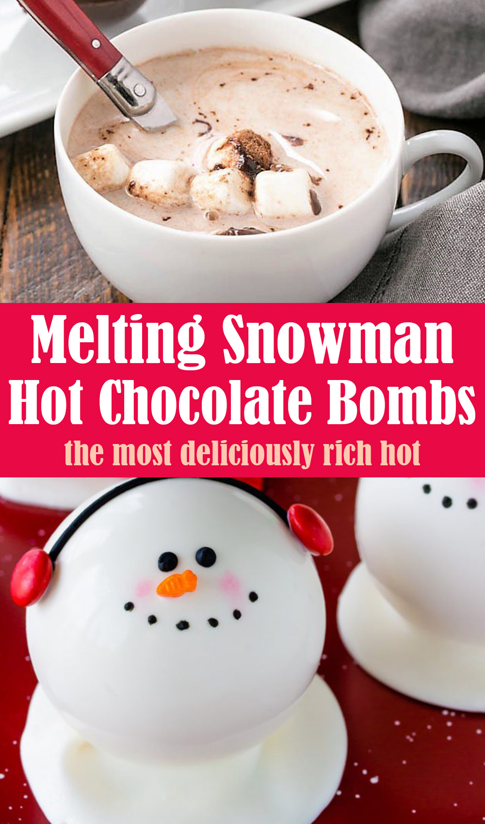 Melting Snowman Hot Chocolate Bombs