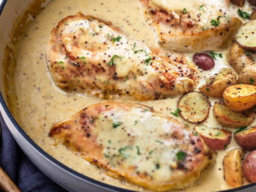 Chicken and Potatoes with Creamy Dijon Sauce