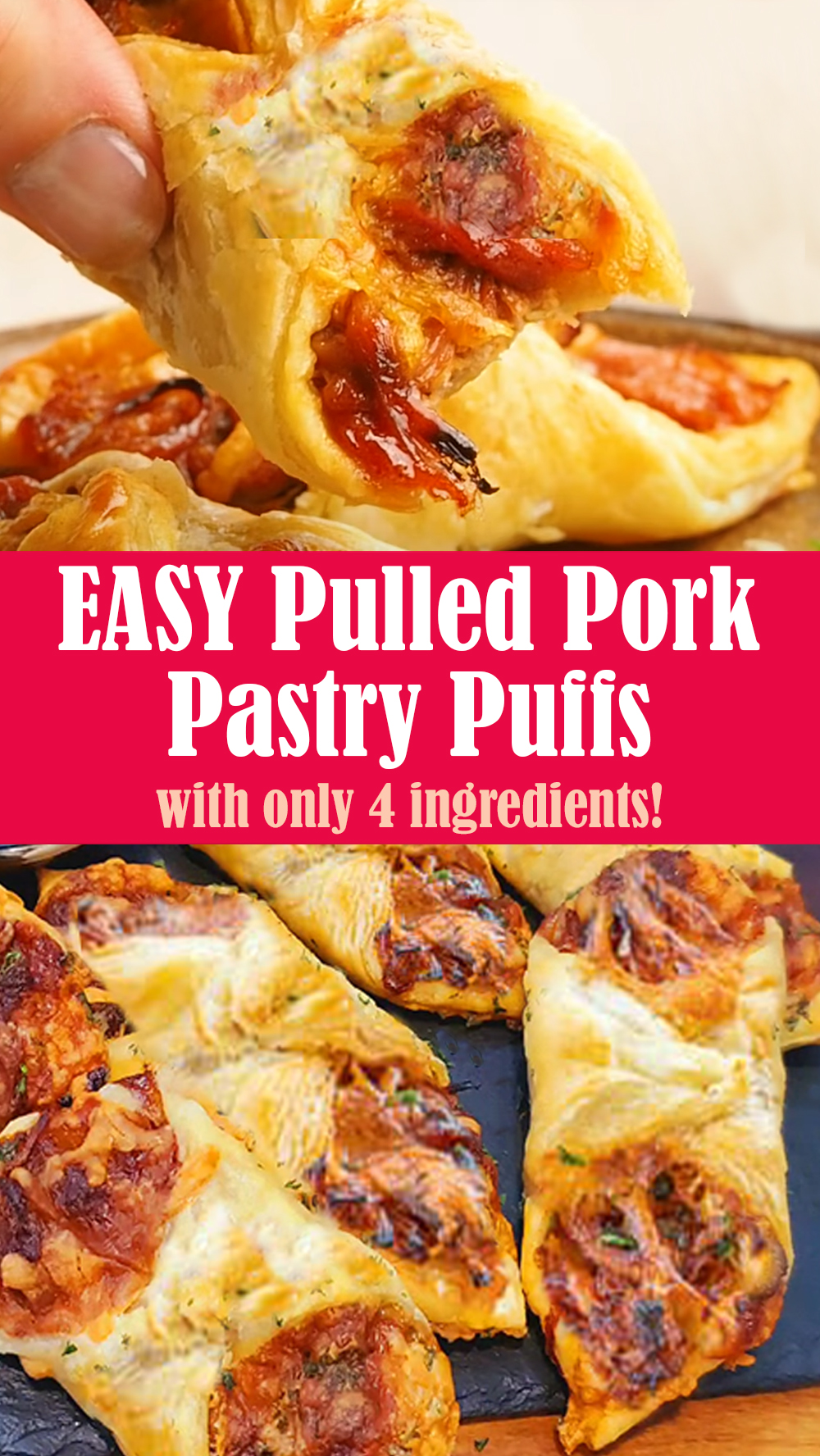 EASY Pulled Pork Pastry Puffs