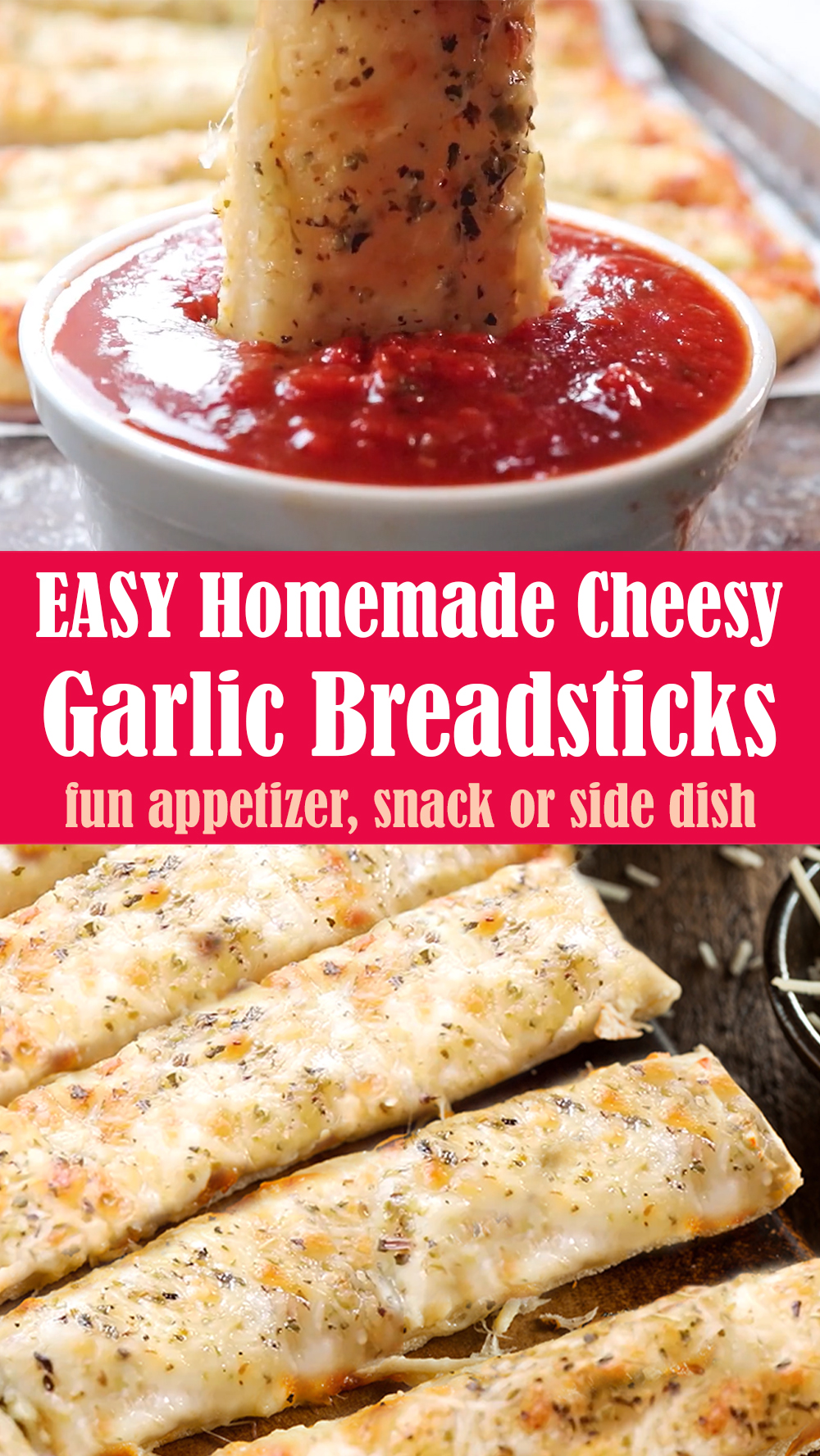 EASY Homemade Cheesy Garlic Breadsticks