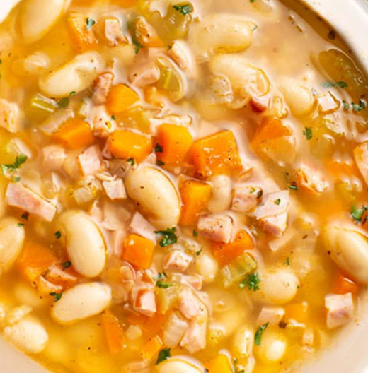 EASY Ham and White Bean Soup