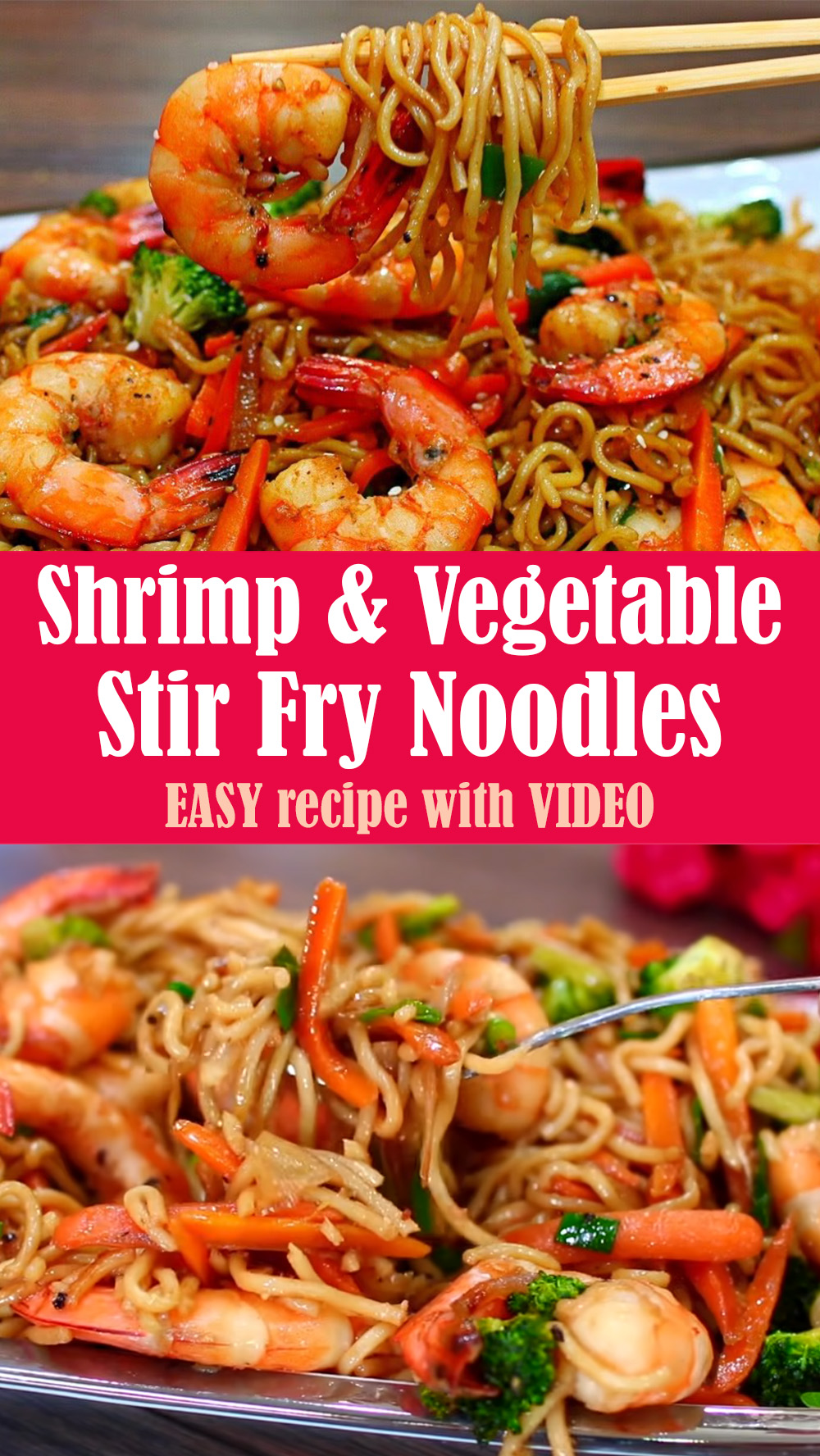 EASY Shrimp and Vegetable Stir Fry Noodles