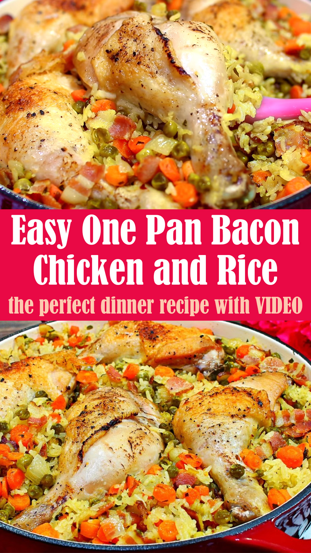 Easy One Pan Bacon Chicken and Rice Recipe
