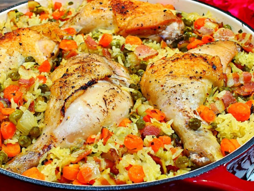 Easy One Pan Bacon Chicken and Rice Recipe