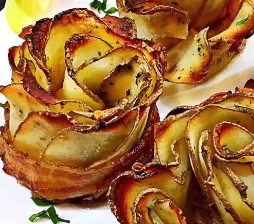 EASY Bacon Wrapped Potato Roses