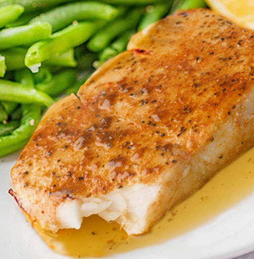 Easy Pan Seared Halibut with Lemon Butter Sauce