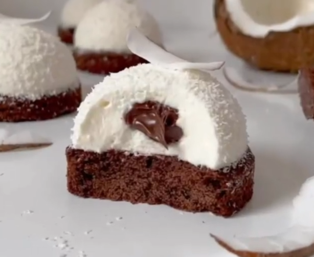 Coconut Dome with Chocolate Spread